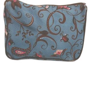 Estée Lauder Blue Paisley Cosmetic Bag – Floral Makeup Pouch – Travel Size